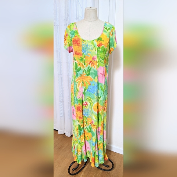 Jams World Dresses Jams World Large Maxi Dress Summer Garden Pink